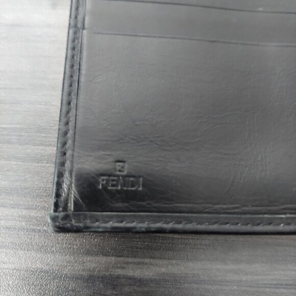 Authentic FENDI Zucchino Long Canvas Wallet FF Monogram Black + Silver Hardware - Picture 9 of 16